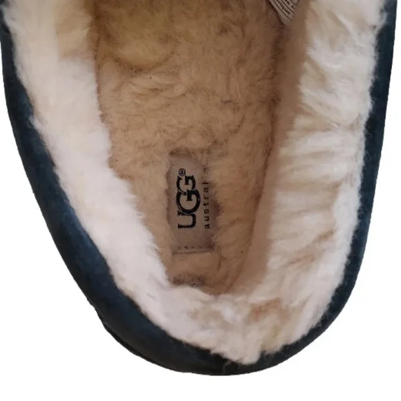 UGG Men's Blue Suede Moccasin Slipper Shoe Size 12